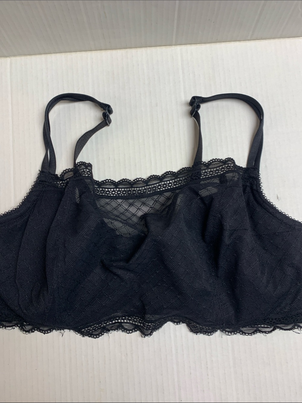 Cacique Black Lace Underwire Bra Plus Size 40DDD